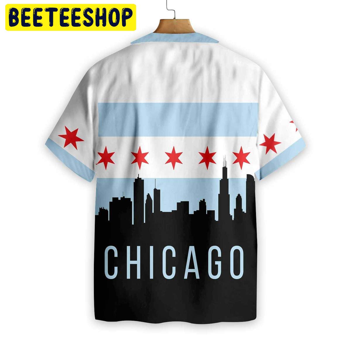 Chicago City Skyline Landmarks Trending Hawaiian Shirt Chicago City Skyline Landmarks Trending Hawaiian Shirt