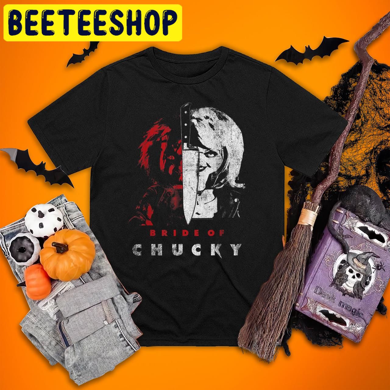 Child's Play Bride Of Chucky Split Portrait Child's Play Halloween Trending Unisex T-Shirt Child's Play Bride Of Chucky Split Portrait Child's Play Halloween Trending Unisex T-Shirt
