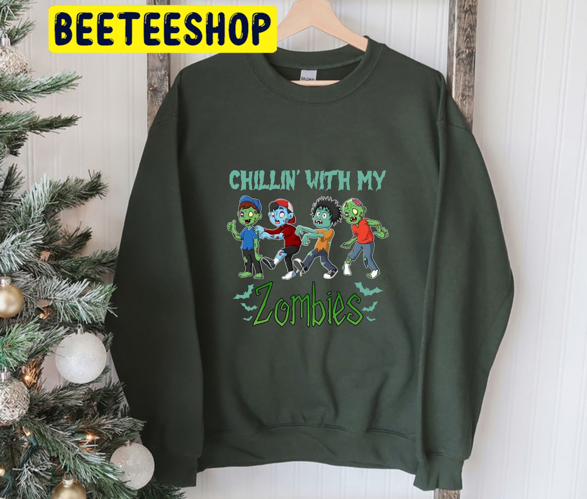 Chillin' With My Zombies HalloweenTrending Unisex Shirt Chillin' With My Zombies HalloweenTrending Unisex Shirt