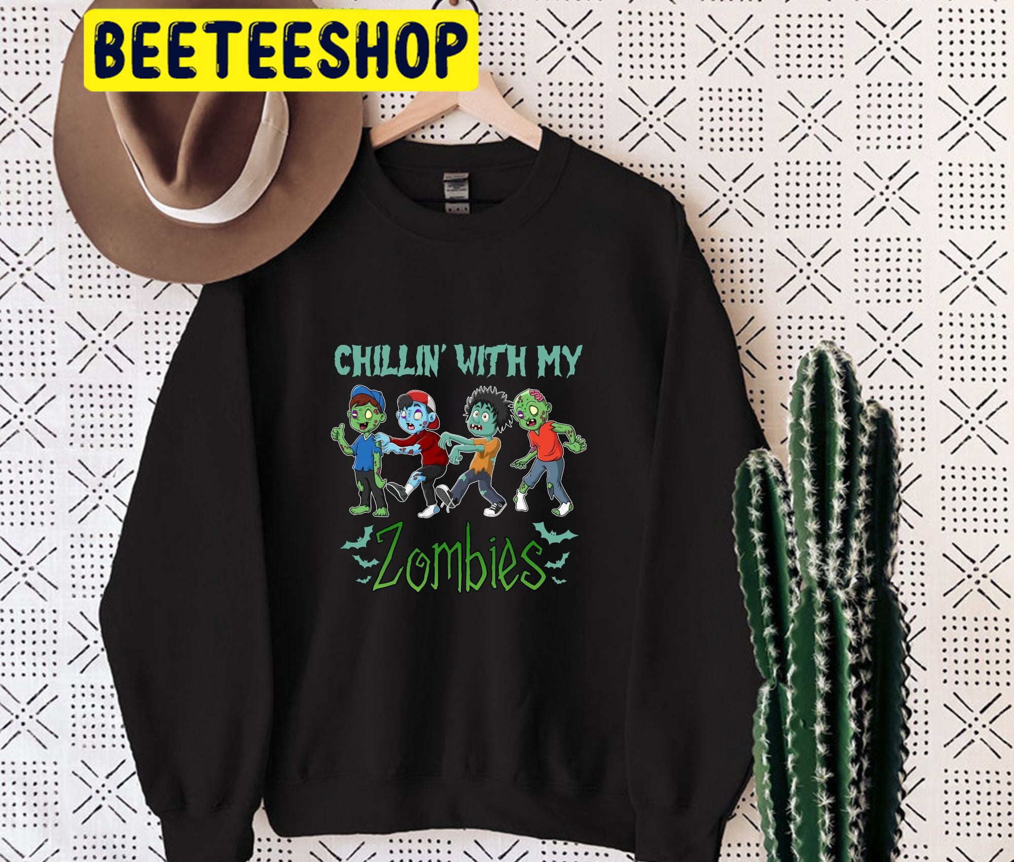 Chillin' With My Zombies HalloweenTrending Unisex Shirt Chillin' With My Zombies HalloweenTrending Unisex Shirt