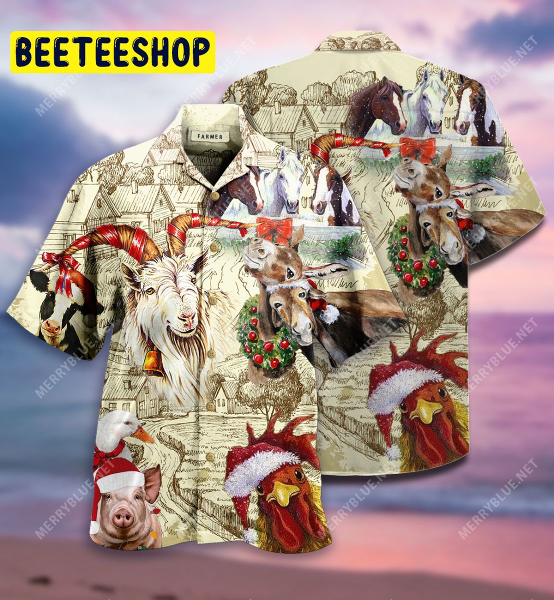 Christmas Begins On The Farm Unisex Trending Hawaiian Shirt Christmas Begins On The Farm Unisex Trending Hawaiian Shirt
