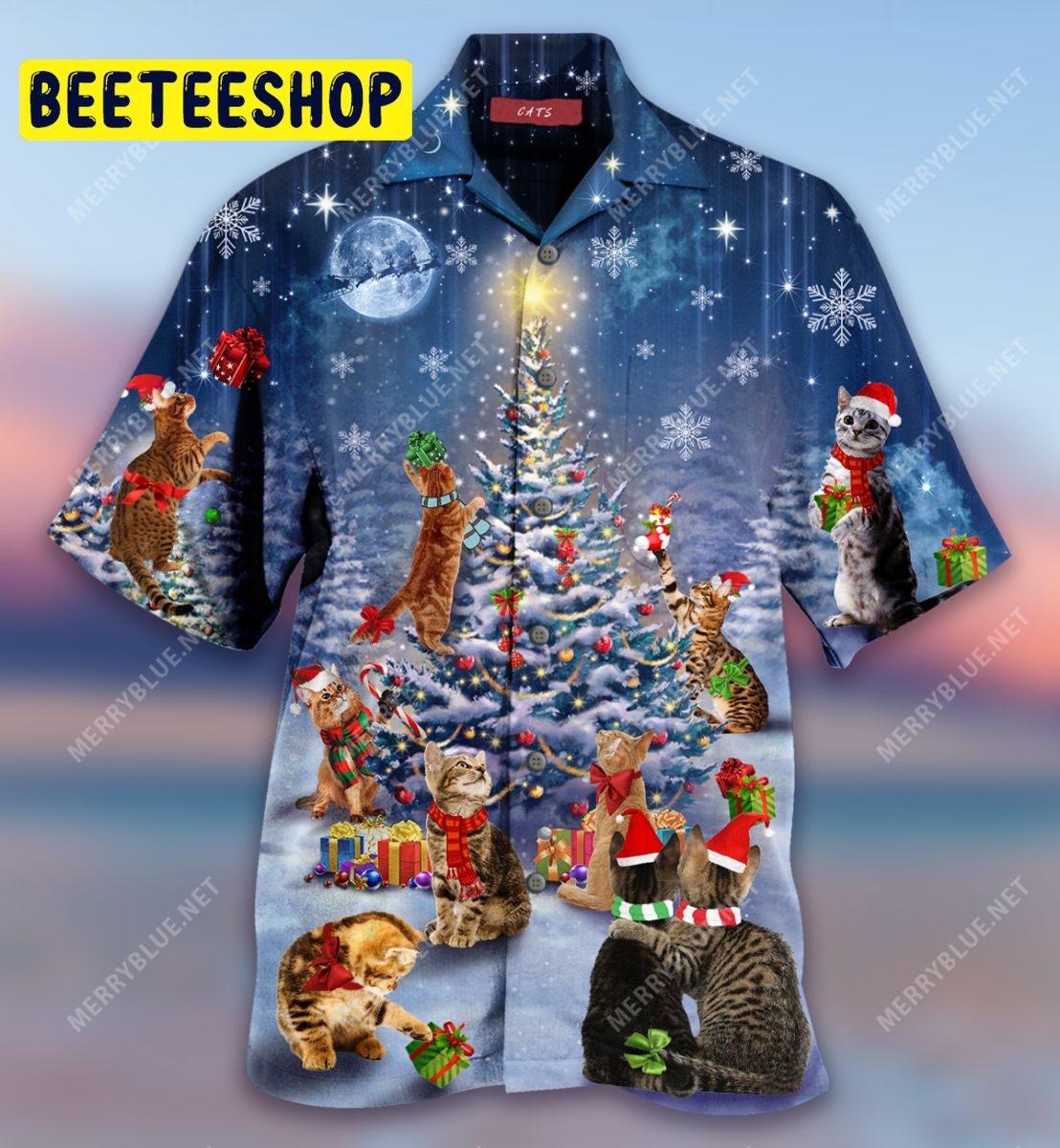 Christmas Cat Family Reunion Unisex Trending Hawaiian Shirt Christmas Cat Family Reunion Unisex Trending Hawaiian Shirt