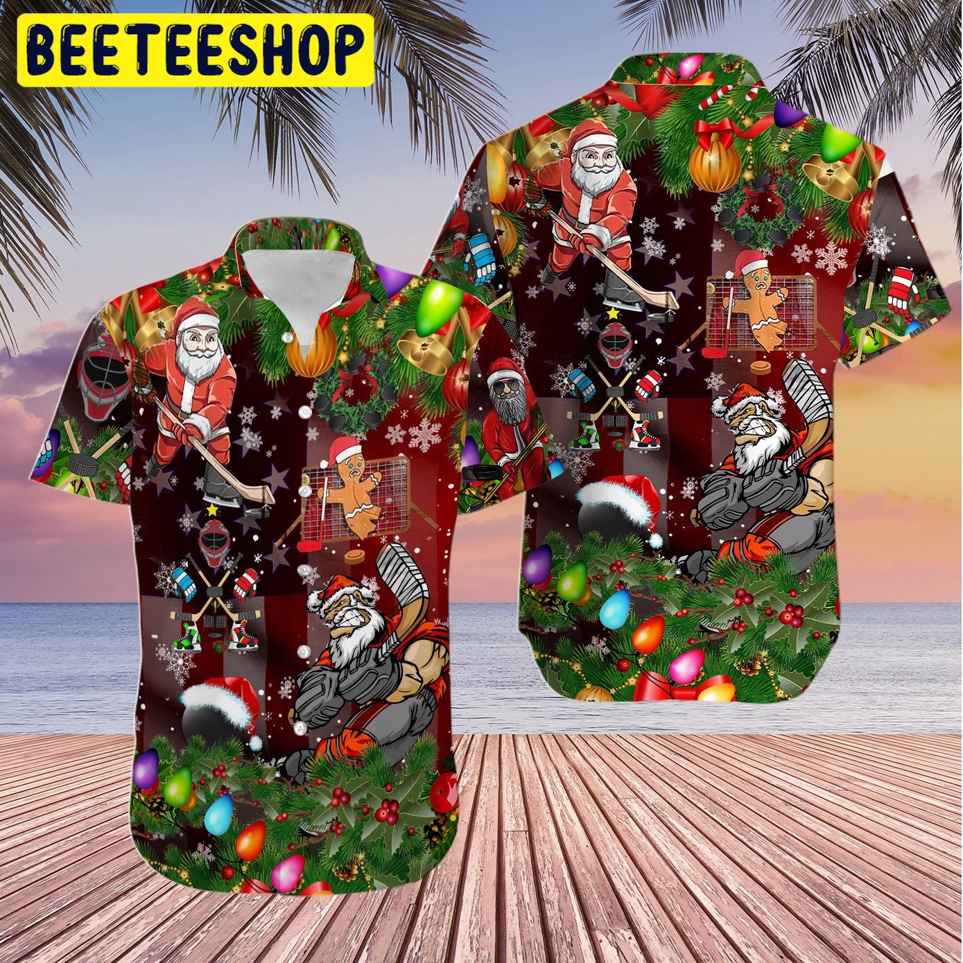 Christmas Come On Play Hockey Trending Hawaiian Shirt Christmas Come On Play Hockey Trending Hawaiian Shirt