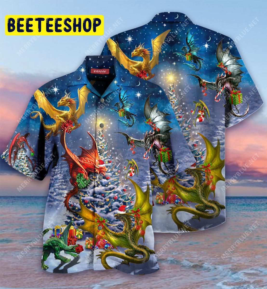 Christmas Dragon Family Reunion Unisex Trending Hawaiian Shirt Christmas Dragon Family Reunion Unisex Trending Hawaiian Shirt