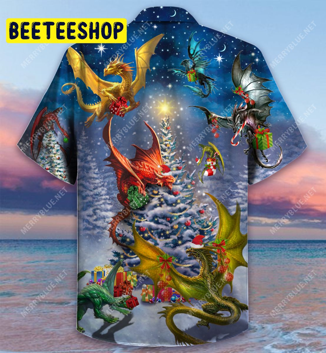 Christmas Dragon Family Reunion Unisex Trending Hawaiian Shirt Christmas Dragon Family Reunion Unisex Trending Hawaiian Shirt