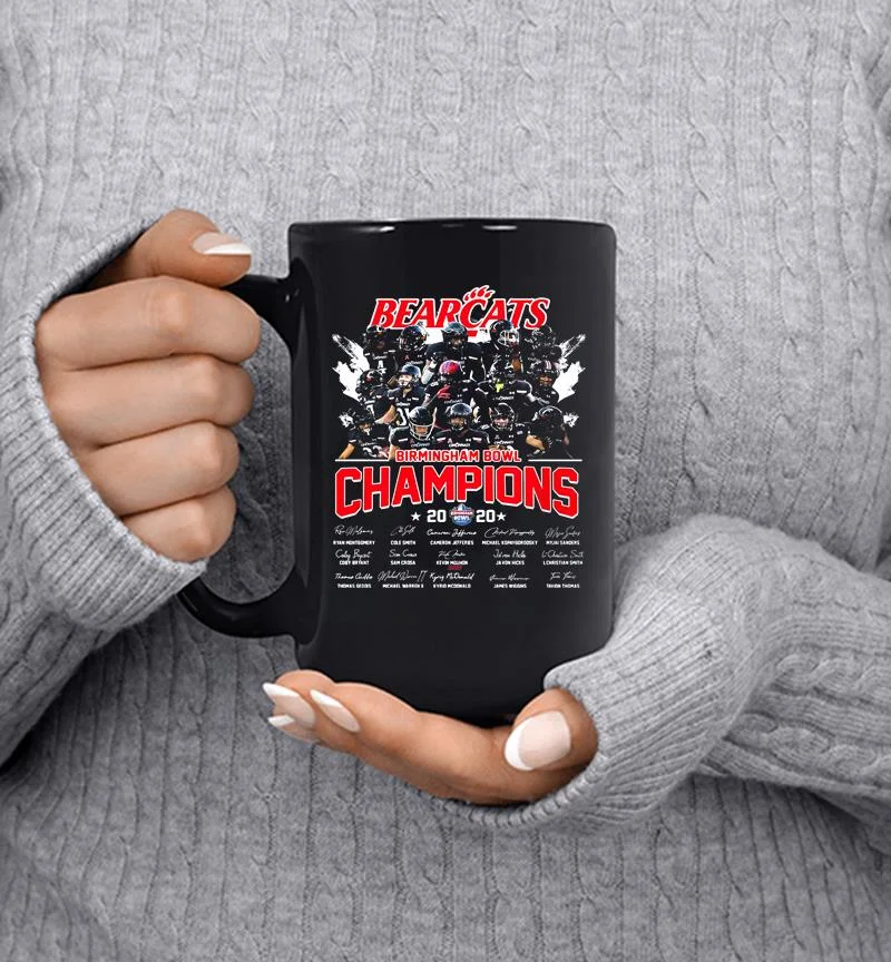 Cincinnati Bearcats Football Champions 2020 Birmingham Bowl Signature Mug Cincinnati Bearcats Football Champions 2020 Birmingham Bowl Signature Mug
