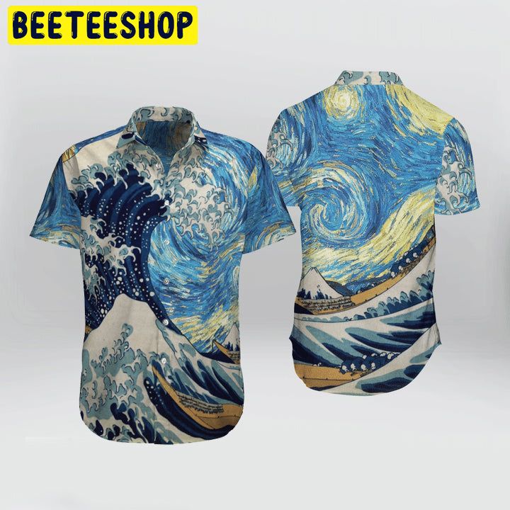 Color Art Japanese Aesthetic Ukiyoe Kanagawa Trending Hawaiian Shirt Color Art Japanese Aesthetic Ukiyoe Kanagawa Trending Hawaiian Shirt