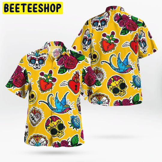 Color Art Skull Trending Hawaiian Shirt Color Art Skull Trending Hawaiian Shirt