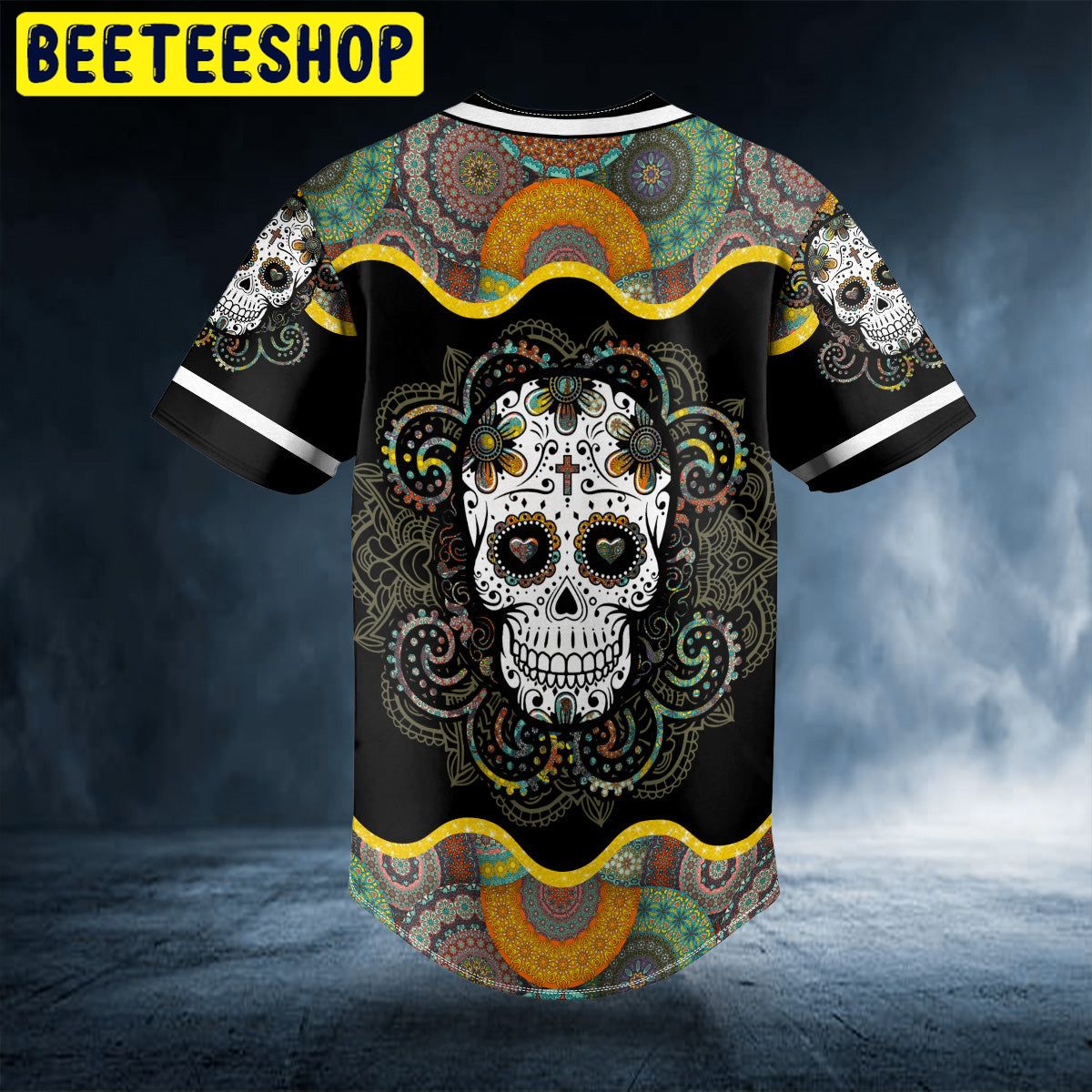 Colorful Mandala Tattoo Sugar Skull Trending Baseball Jersey Colorful Mandala Tattoo Sugar Skull Trending Baseball Jersey