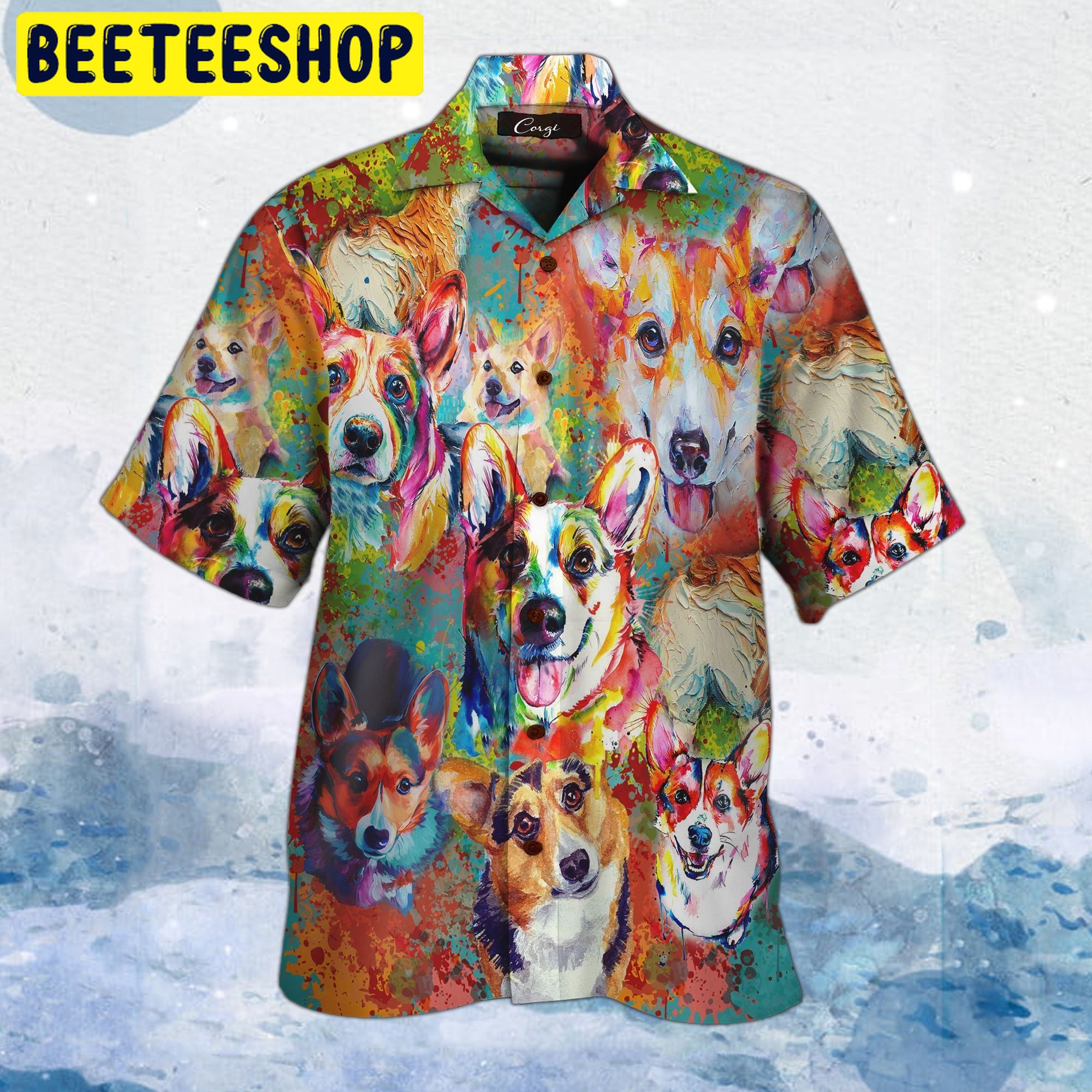 Corgi Colorfull 3D All Over Printed Trending Hawaiian Shirt Corgi Colorfull 3D All Over Printed Trending Hawaiian Shirt