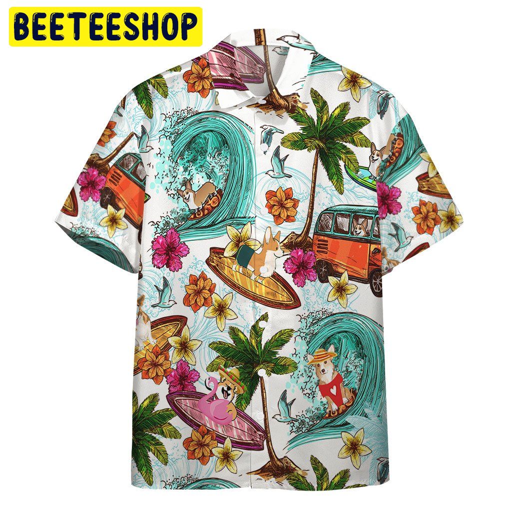 Corgi Dog 3D All Over Printed Trending Hawaiian Shirt Corgi Dog 3D All Over Printed Trending Hawaiian Shirt