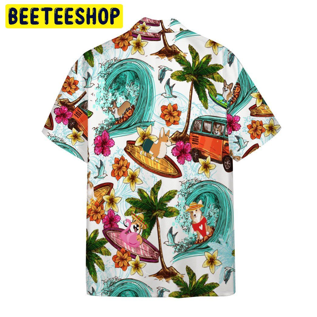 Corgi Dog 3D All Over Printed Trending Hawaiian Shirt Corgi Dog 3D All Over Printed Trending Hawaiian Shirt