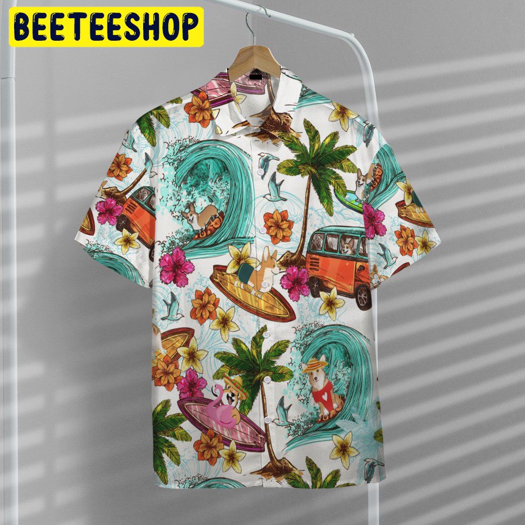 Corgi Dog 3D All Over Printed Trending Hawaiian Shirt Corgi Dog 3D All Over Printed Trending Hawaiian Shirt