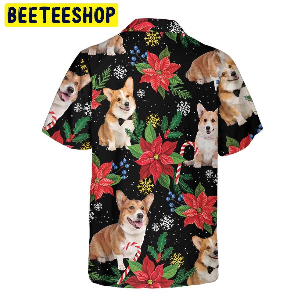Corgi With Christmas Plants Trending Hawaiian Shirt Corgi With Christmas Plants Trending Hawaiian Shirt