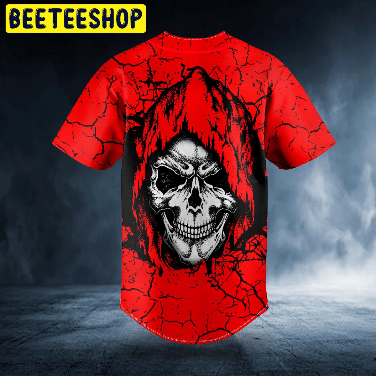 Crack Red Grim Reaper Custom Trending Baseball Jersey Crack Red Grim Reaper Custom Trending Baseball Jersey