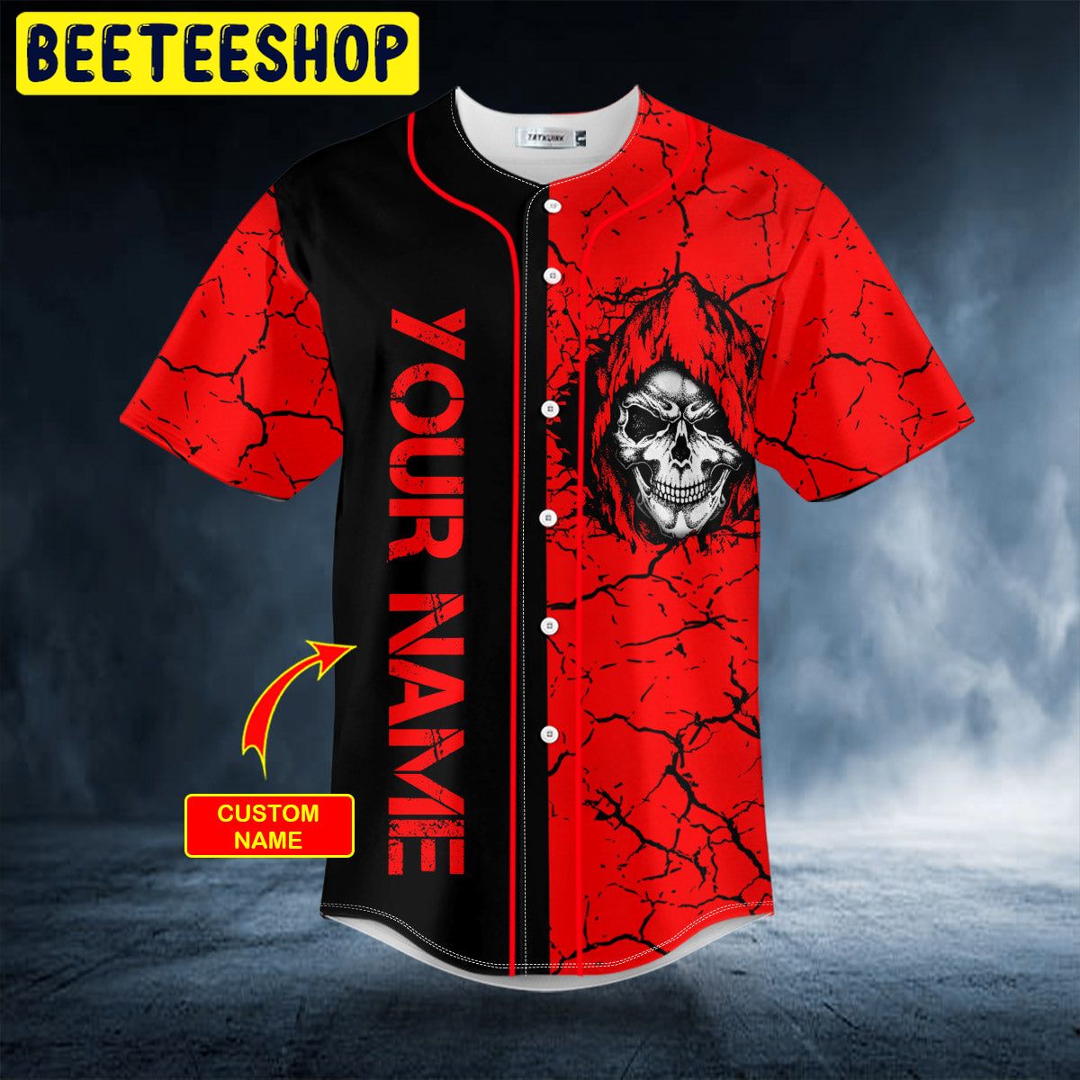Crack Red Grim Reaper Custom Trending Baseball Jersey Crack Red Grim Reaper Custom Trending Baseball Jersey