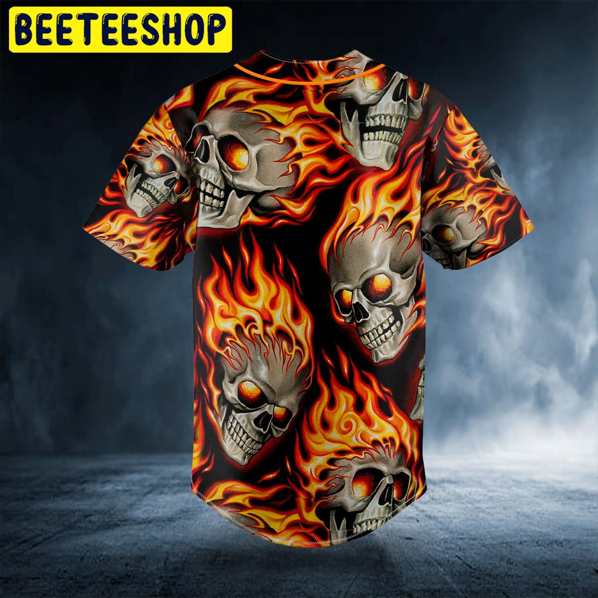 Crazy Ghost Fire Skull Custom Trending Baseball Jersey Crazy Ghost Fire Skull Custom Trending Baseball Jersey