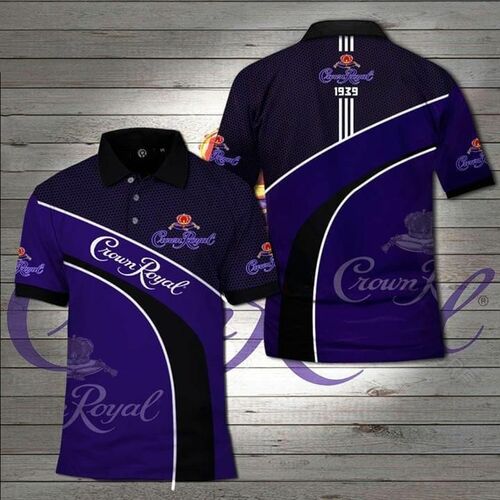 Crown Royal Whisky 3D All Over Print Polo Shirt Crown Royal Whisky 3D All Over Print Polo Shirt