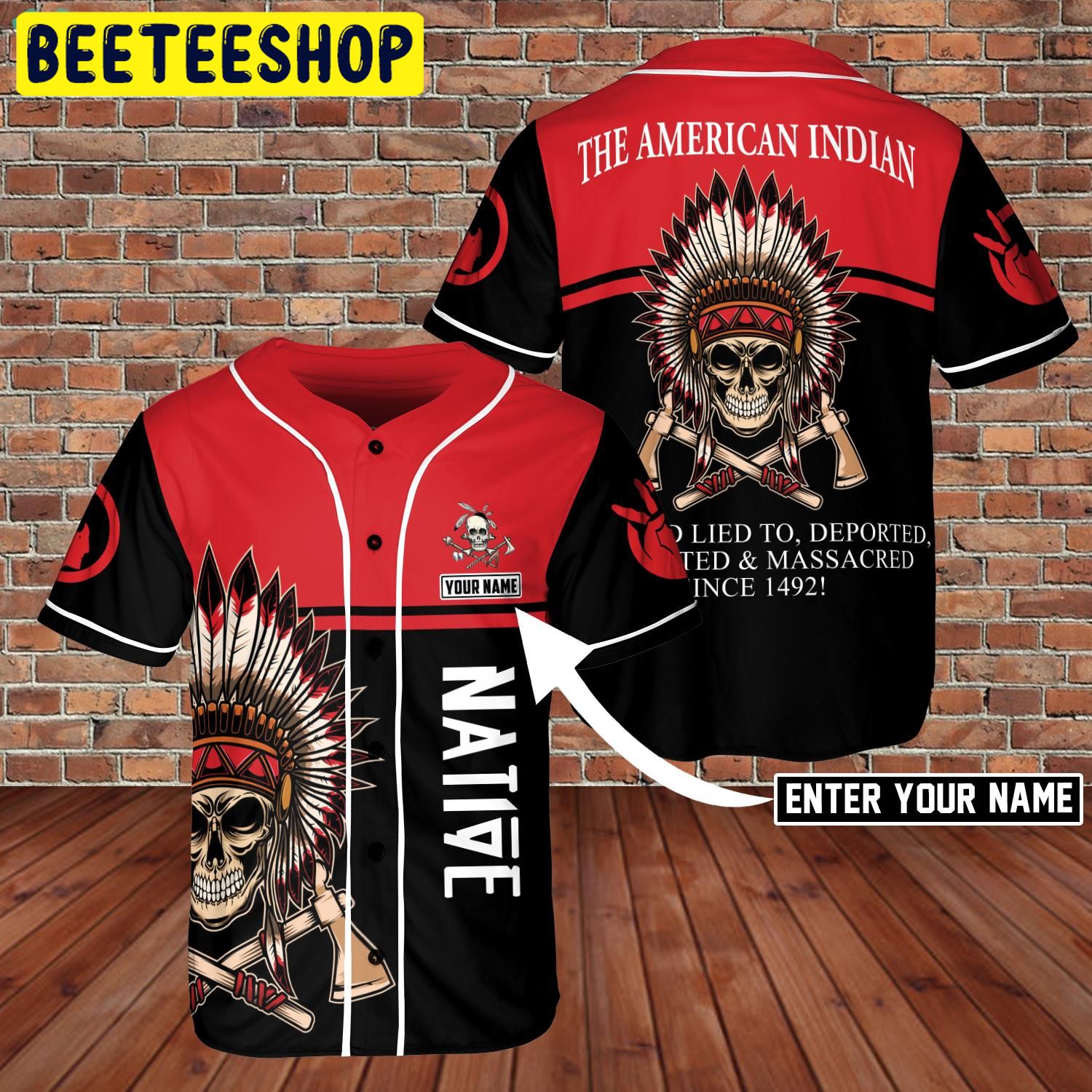 Custom Name Native Amercia Indian Tribal Skull Lied To Deported Trending Jersey Baseball Custom Name Native Amercia Indian Tribal Skull Lied To Deported Trending Jersey Baseball