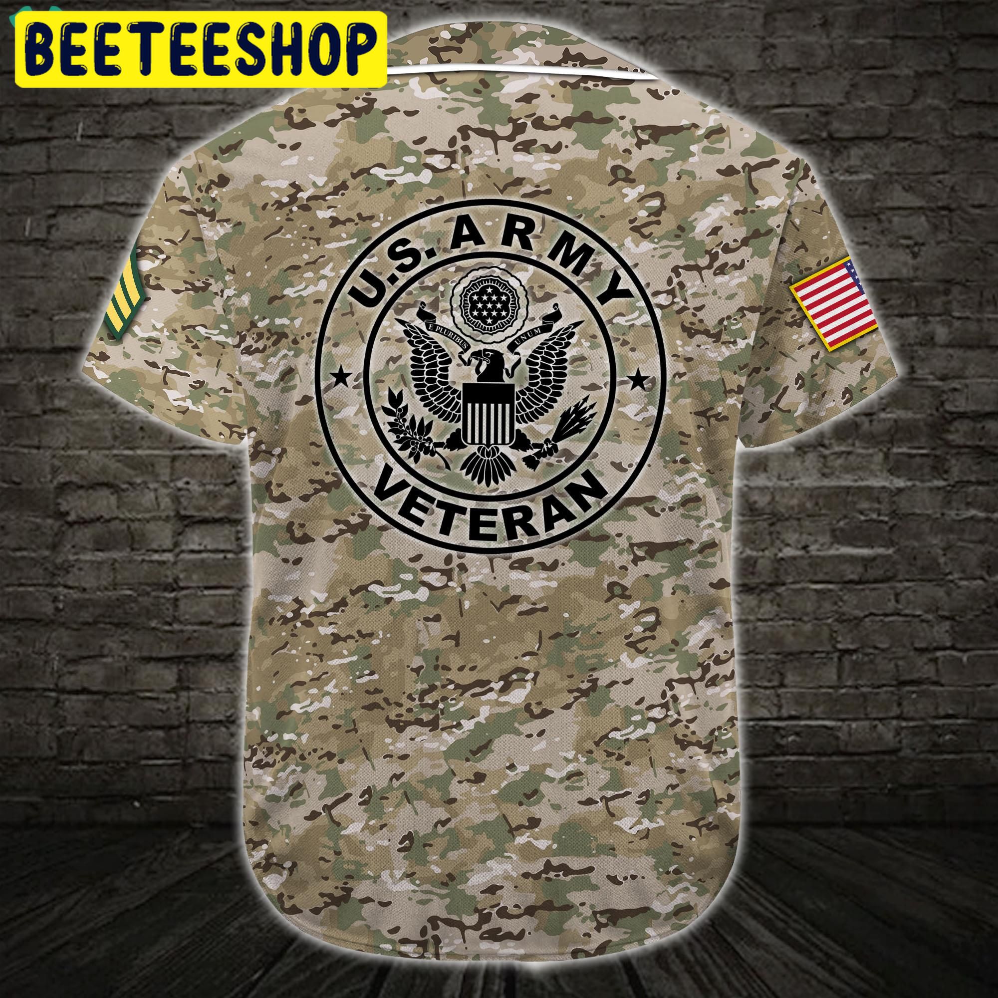 Custom US Army US Army Veteran Army Rank Trending Jersey Baseball Custom US Army US Army Veteran Army Rank Trending Jersey Baseball