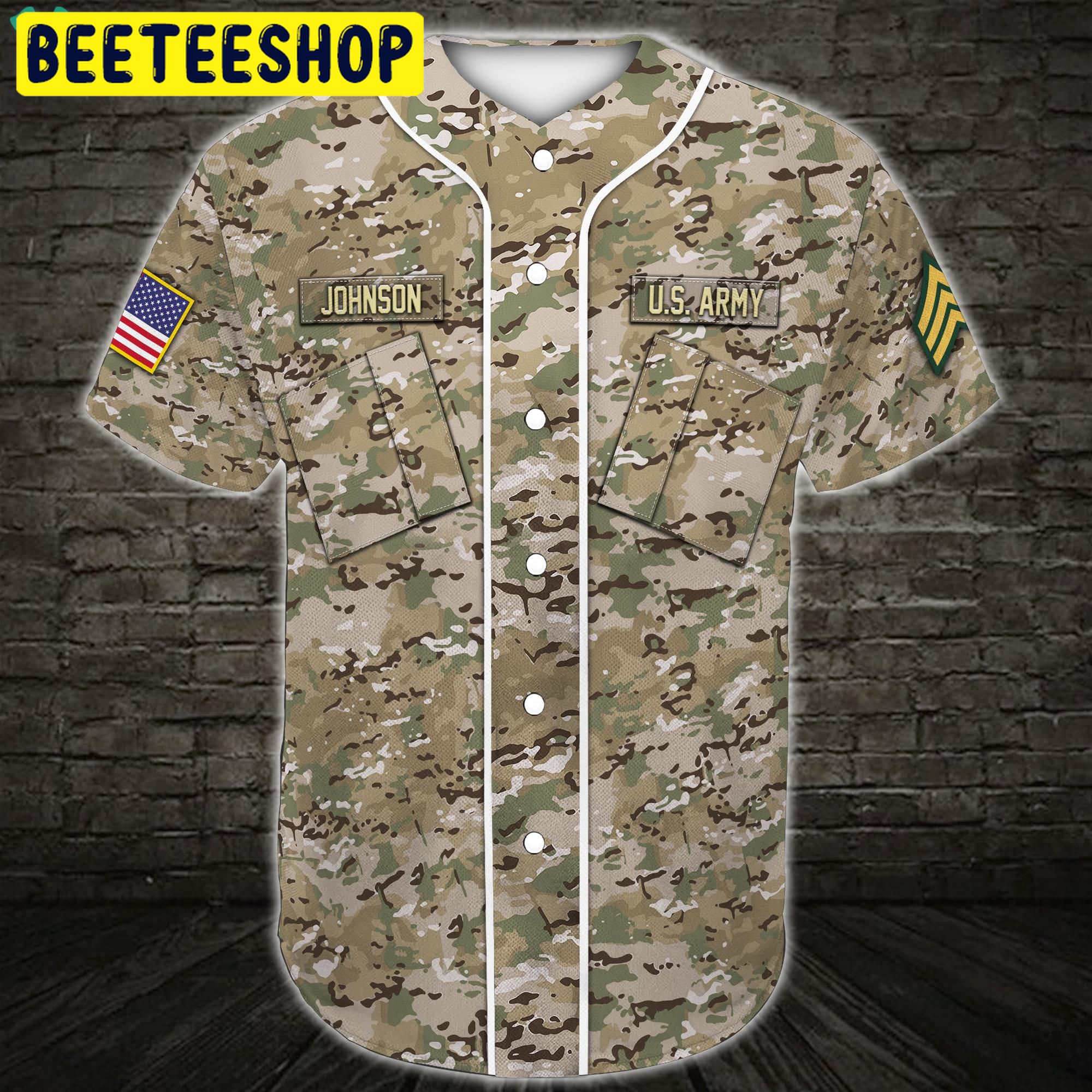 Custom US Army US Army Veteran Army Rank Trending Jersey Baseball Custom US Army US Army Veteran Army Rank Trending Jersey Baseball