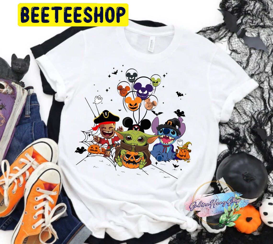 Cute Baby Yoda Groot And Stich HalloweenTrending Unisex Shirt Cute Baby Yoda Groot And Stich HalloweenTrending Unisex Shirt