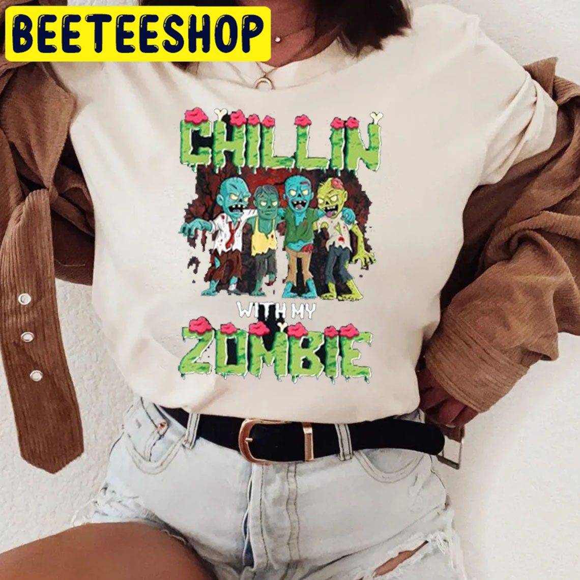 Cute Chillin With My Zombies HalloweenTrending Unisex Shirt Cute Chillin With My Zombies HalloweenTrending Unisex Shirt