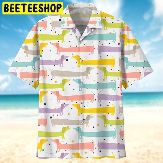 Cute Dachshund 3D All Over Printed Trending Hawaiian Shirt Cute Dachshund 3D All Over Printed Trending Hawaiian Shirt