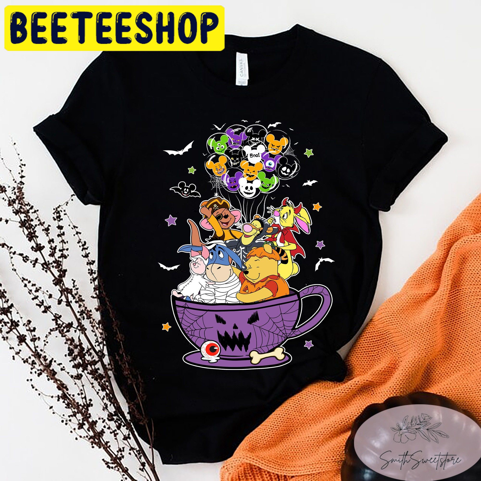 Cute Disney Pooh Friends Fall Coffee Halloween Trending Unisex Shirt Cute Disney Pooh Friends Fall Coffee Halloween Trending Unisex Shirt