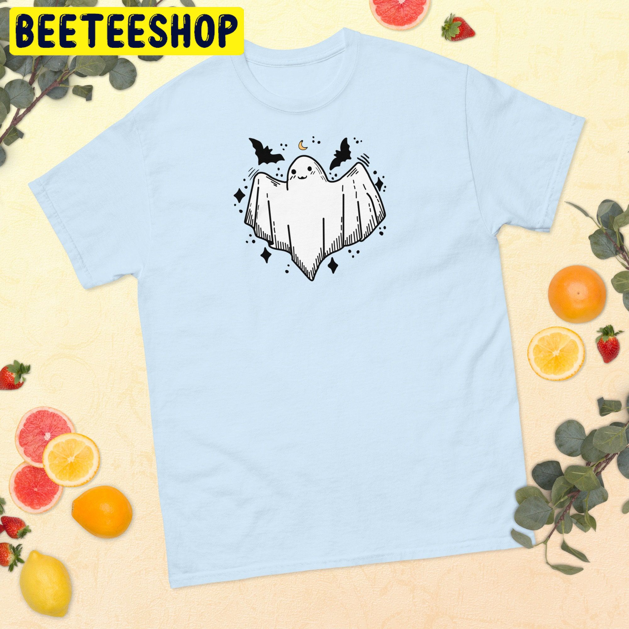 Cute Kawaii Halloween Ghost Blue Trending Unisex Shirt Cute Kawaii Halloween Ghost Blue Trending Unisex Shirt