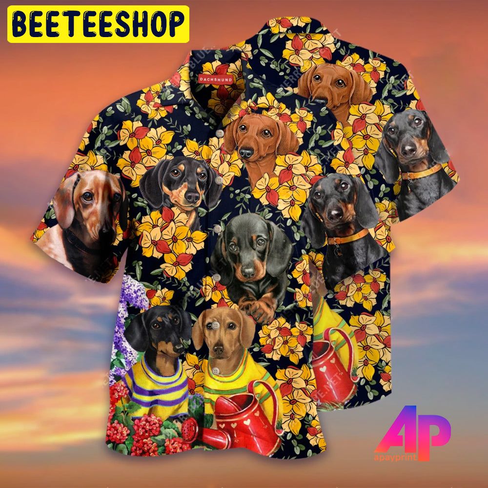 Dachshund Flower Trending Hawaiian Shirt Dachshund Flower Trending Hawaiian Shirt