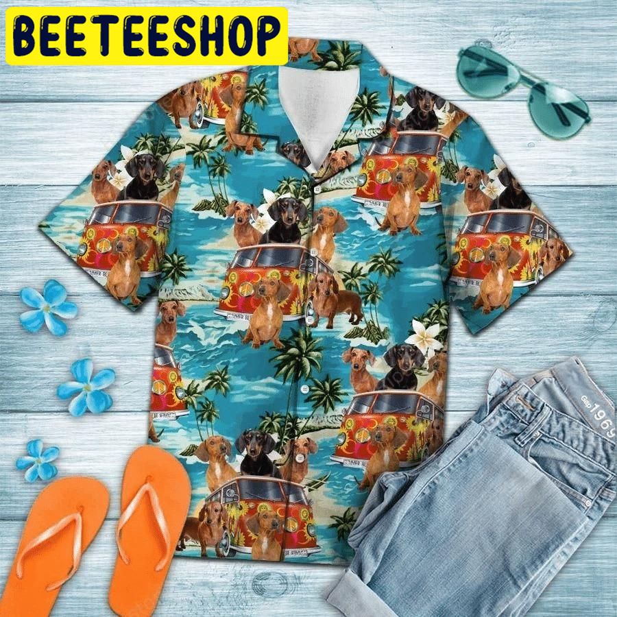 Dachshund Hippie Summer Hawaiian Shirt Dachshund Hippie Summer Hawaiian Shirt