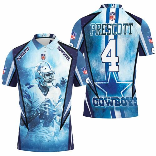 Dallas Cowboys Dak Prescott 4 3D All Over Print Polo Shirt Dallas Cowboys Dak Prescott 4 3D All Over Print Polo Shirt