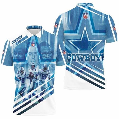 Dallas Cowboys Triplets Emmitt Smith 22 Troy Aikman 8 Michael Irvin 88 3D All Over Print Polo Shirt Dallas Cowboys Triplets Emmitt Smith 22 Troy Aikman 8 Michael Irvin 88 3D All Over Print Polo Shirt