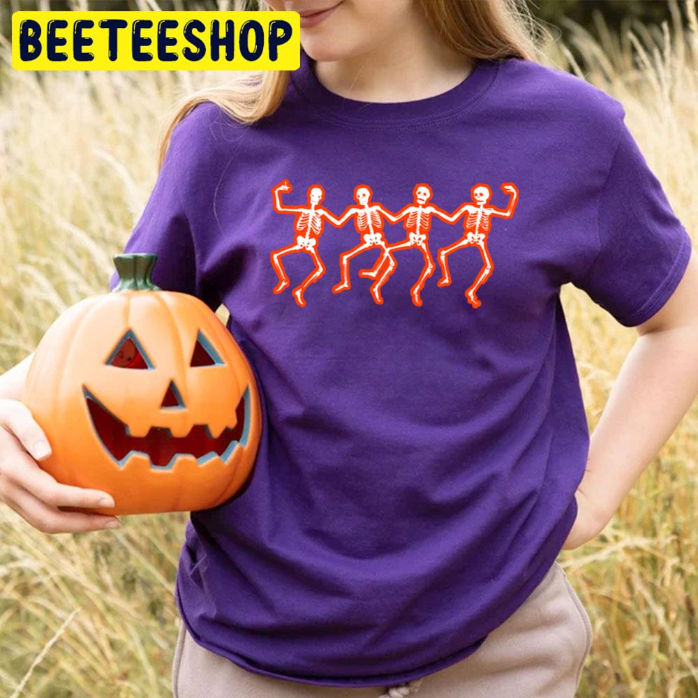 Dancing Skeletons Haloween Squad Halloween Trending Unisex T-Shirt Dancing Skeletons Haloween Squad Halloween Trending Unisex T-Shirt