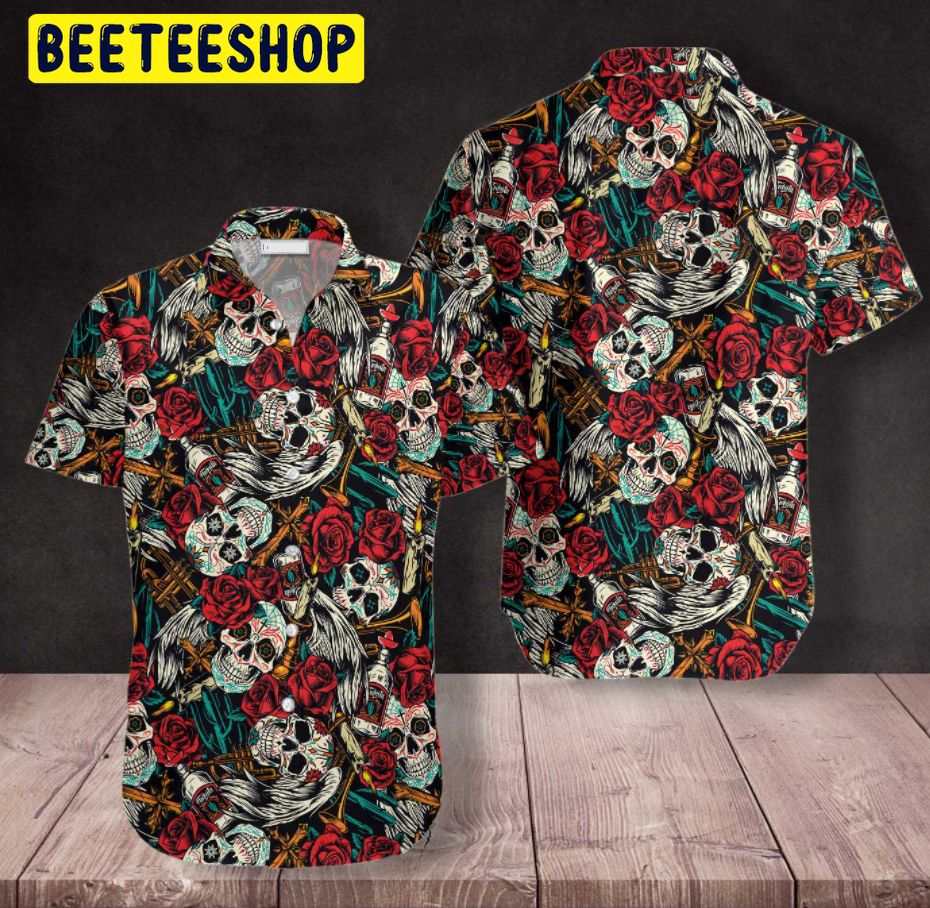 Day Of The Dead Skull Trending Hawaiian Shirt Day Of The Dead Skull Trending Hawaiian Shirt