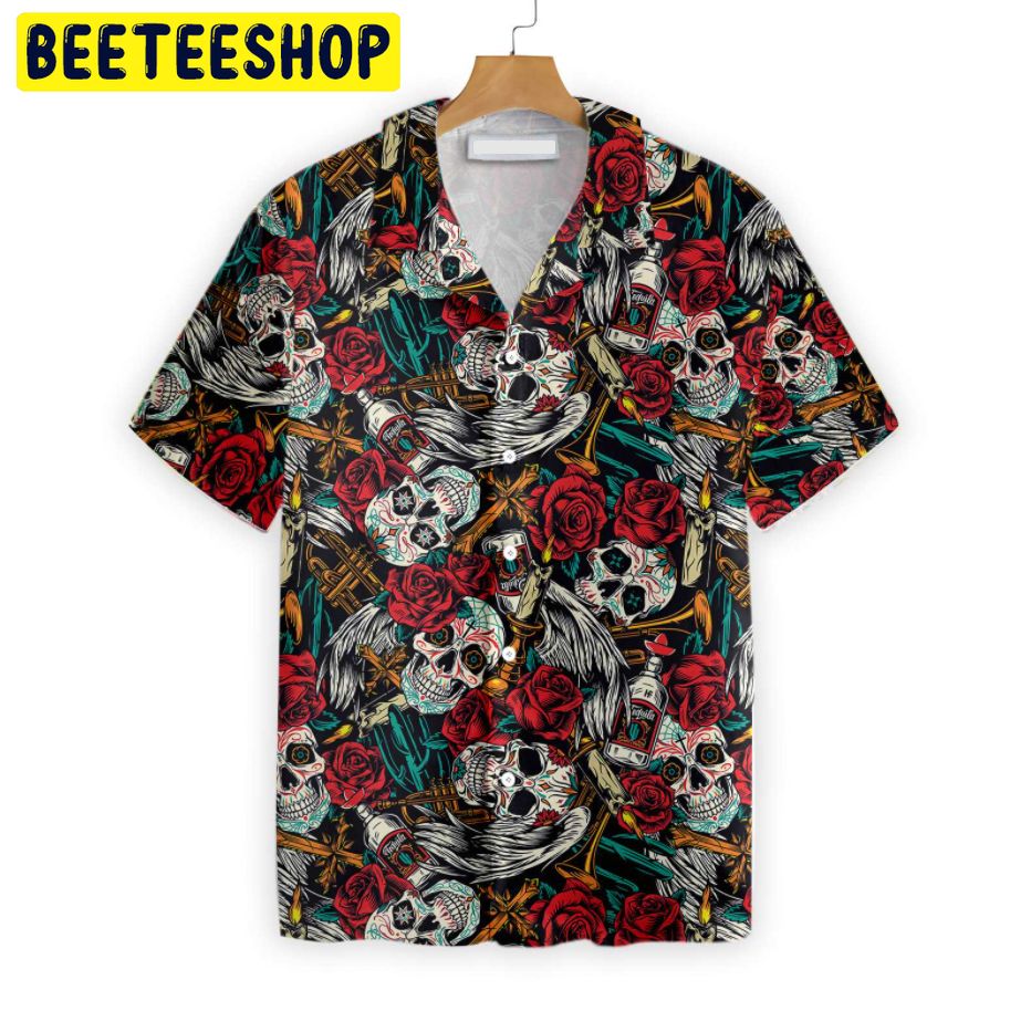 Day Of The Dead Skull Trending Hawaiian Shirt Day Of The Dead Skull Trending Hawaiian Shirt