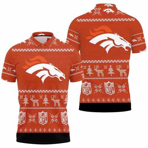Denver Broncos Nfl Ugly Sweatshirt Christmas 3D All Over Print Polo Shirt Denver Broncos Nfl Ugly Sweatshirt Christmas 3D All Over Print Polo Shirt