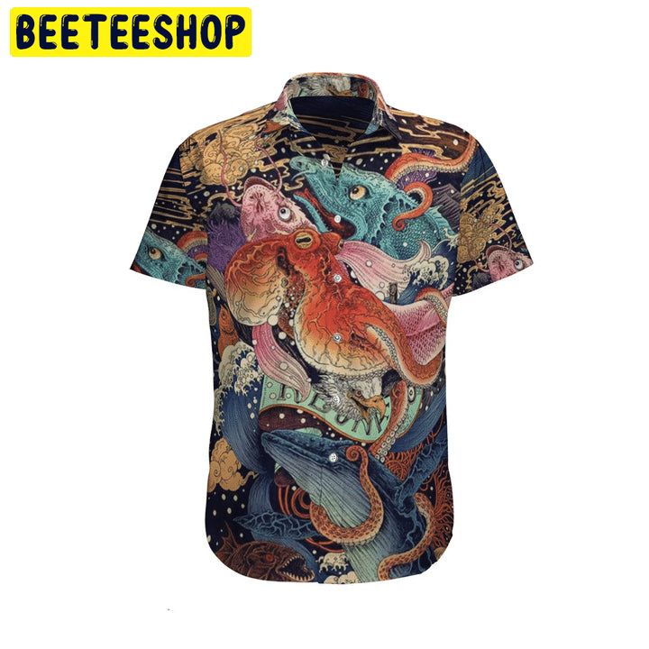 Design Japanese Aesthetic Ukiyoe Trending Hawaiian Shirt Design Japanese Aesthetic Ukiyoe Trending Hawaiian Shirt
