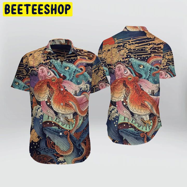 Design Japanese Aesthetic Ukiyoe Trending Hawaiian Shirt Design Japanese Aesthetic Ukiyoe Trending Hawaiian Shirt