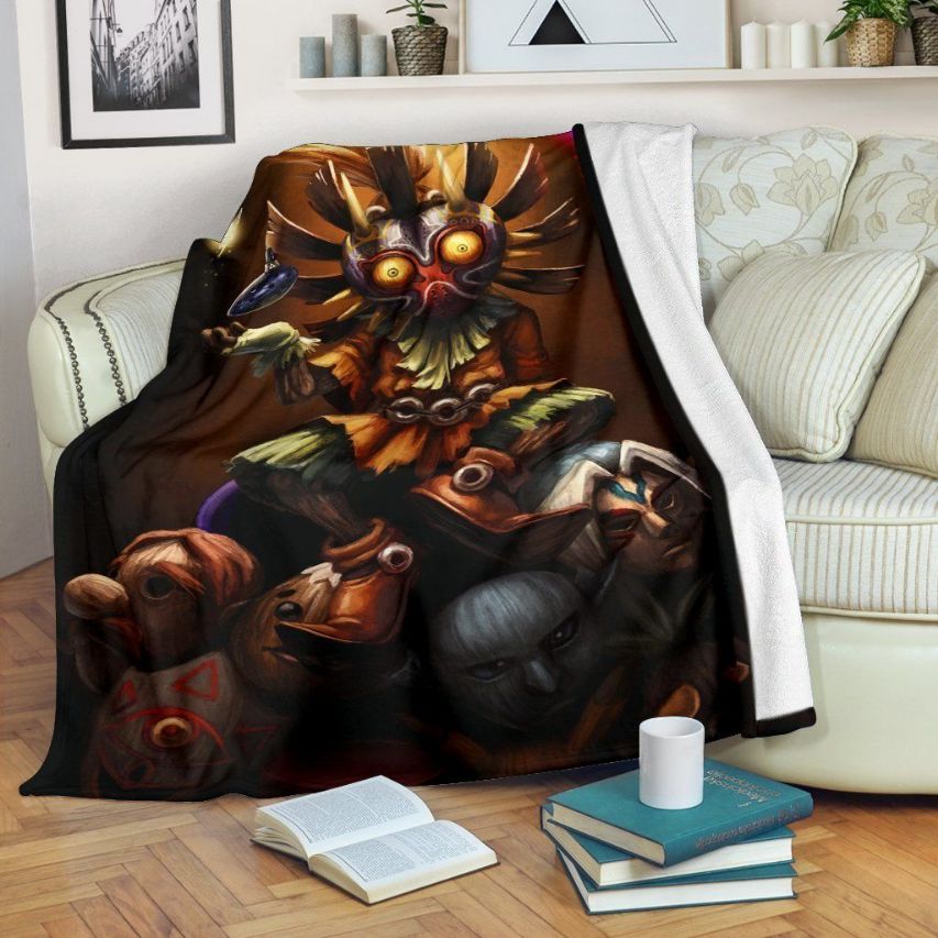 Design Legend Of Zelda Majora's Graphic Style Fleece Blanket Throw Blanket Design Legend Of Zelda Majora's Graphic Style Fleece Blanket Throw Blanket