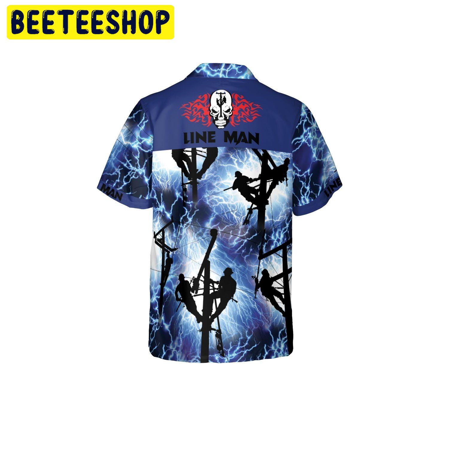Design Lineman Red Thunder Storm Trending Hawaiian Shirt Design Lineman Red Thunder Storm Trending Hawaiian Shirt