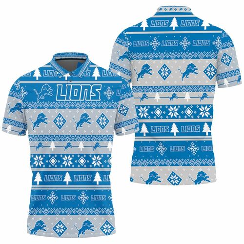 Detroit Lions For Lions Lover Ugly Christmas 3d 3D All Over Print Polo Shirt Detroit Lions For Lions Lover Ugly Christmas 3d 3D All Over Print Polo Shirt