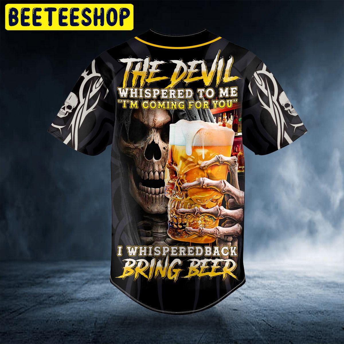Devil Whisper Beer Grim Reaper Skull Custom Trending Baseball Jersey Devil Whisper Beer Grim Reaper Skull Custom Trending Baseball Jersey