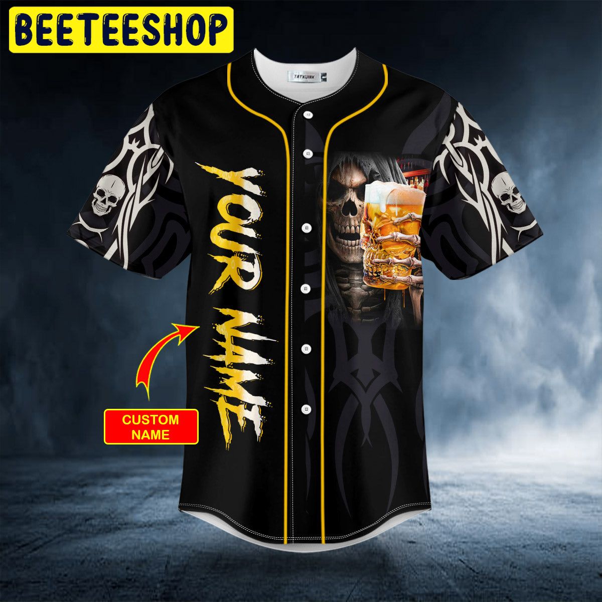Devil Whisper Beer Grim Reaper Skull Custom Trending Baseball Jersey Devil Whisper Beer Grim Reaper Skull Custom Trending Baseball Jersey