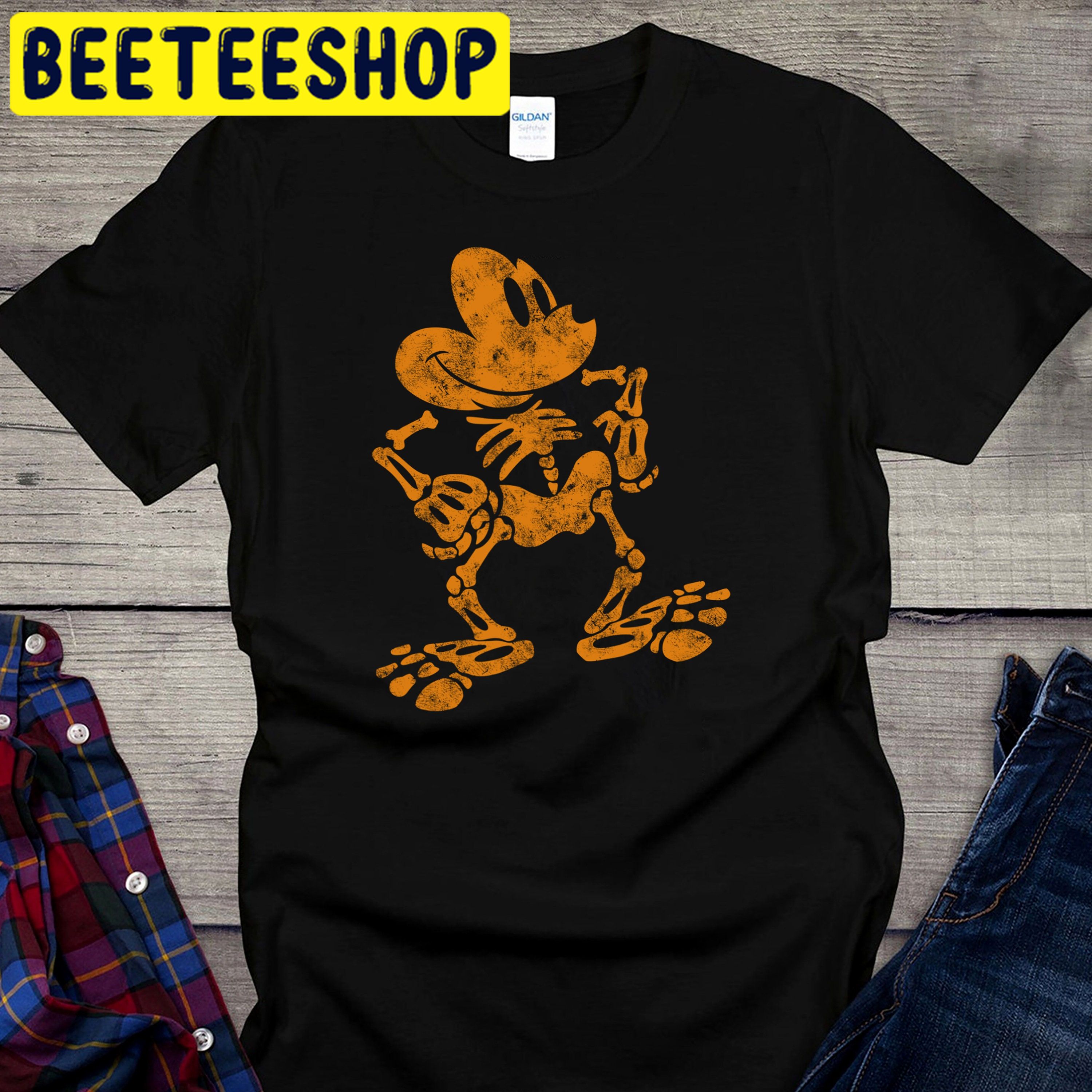 Disney Mickey Mouse Halloween Skeleton Trending Unisex Shirt Disney Mickey Mouse Halloween Skeleton Trending Unisex Shirt