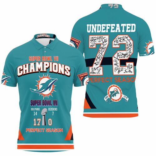 Dolphins Super Bowl Vii Champions 1972 Perfect Season Undefeated For Fan 3d Printed 3D All Over Print Polo Shirt Dolphins Super Bowl Vii Champions 1972 Perfect Season Undefeated For Fan 3d Printed 3D All Over Print Polo Shirt