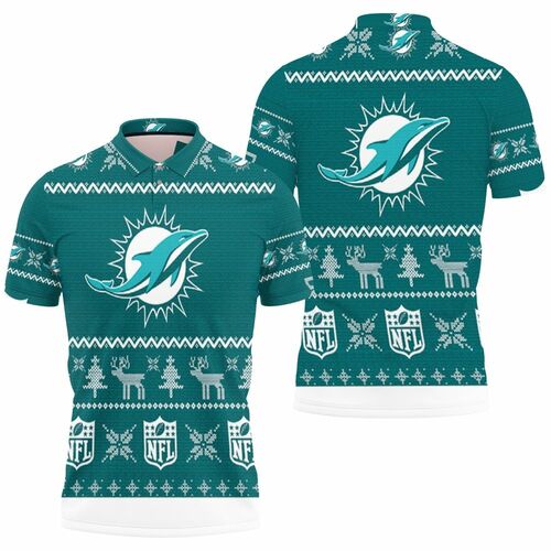 Dolphins Ugly Sweatshirt Christmas 3D All Over Print Polo Shirt Dolphins Ugly Sweatshirt Christmas 3D All Over Print Polo Shirt