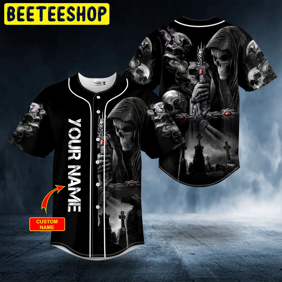 Doomsday II Skull Custom Trending Baseball Jersey Doomsday II Skull Custom Trending Baseball Jersey