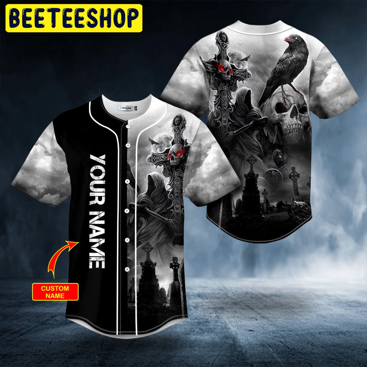 Doomsday Skull Custom Trending Baseball Jersey Doomsday Skull Custom Trending Baseball Jersey
